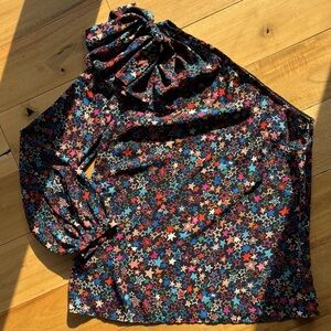J. Crew One-shoulder top in kaleidoscope star print size 0‎
